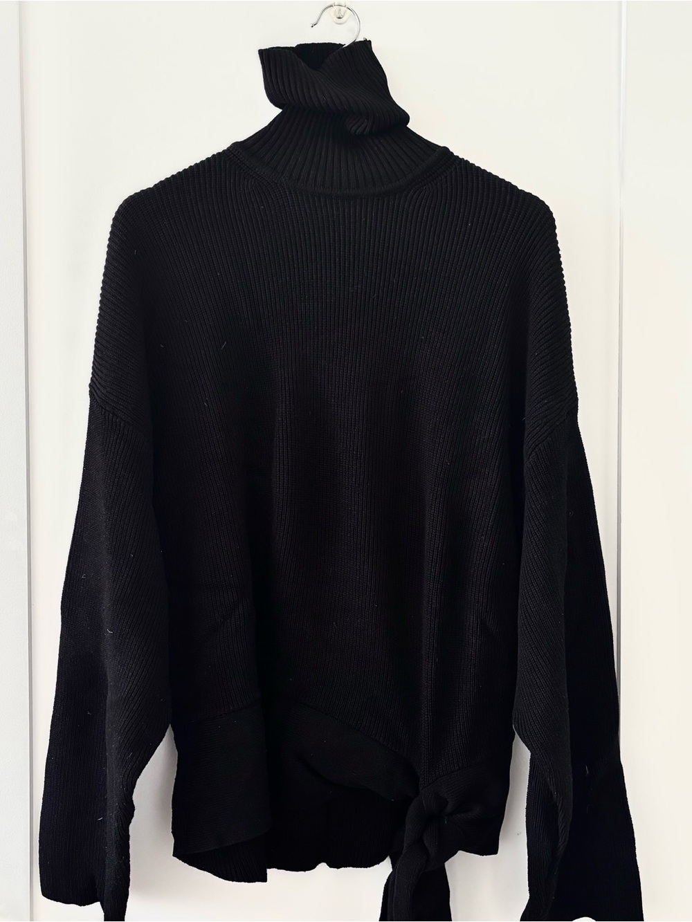 Zara Black Ribbed Turtleneck Sweater Size M
